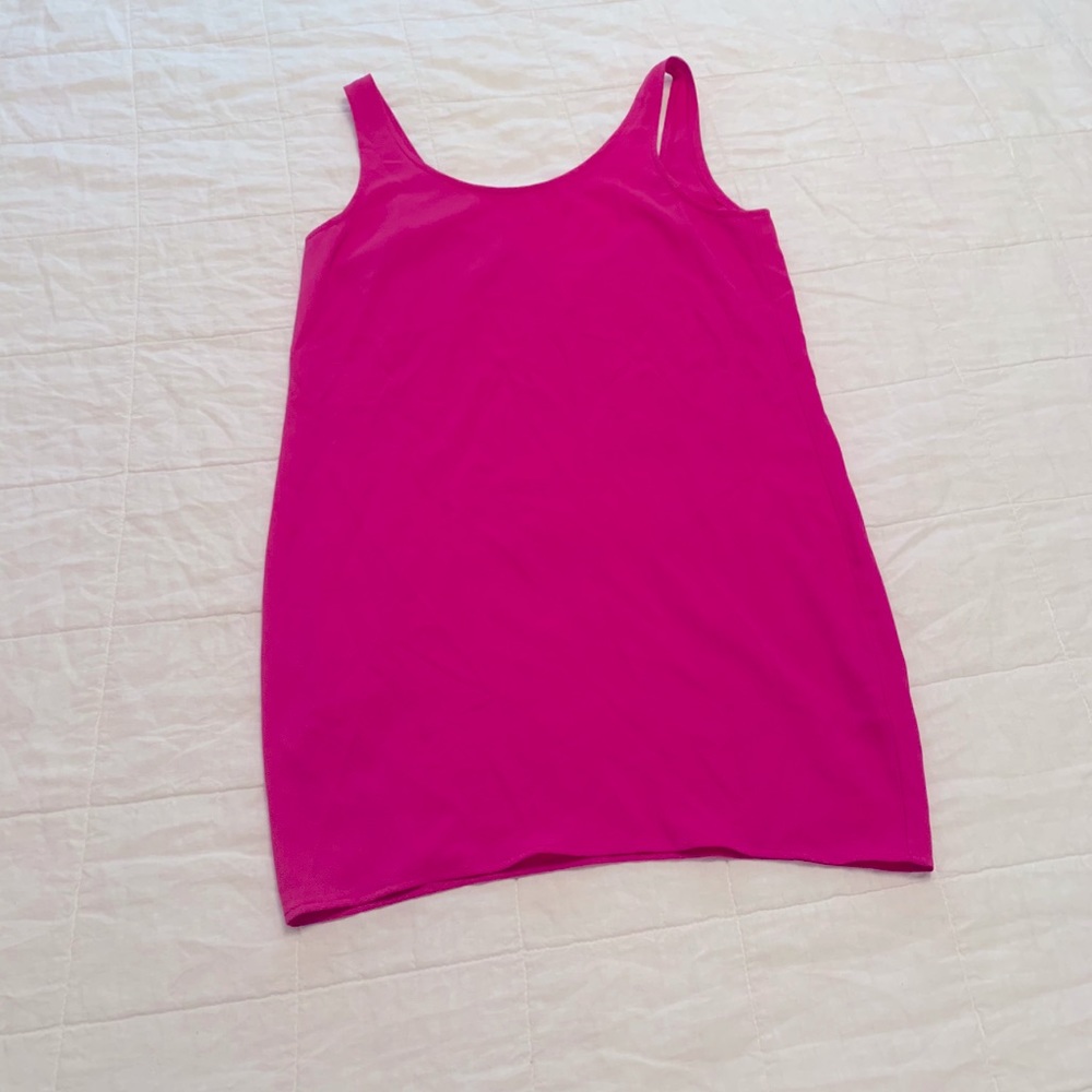 Hot pink mini dress scoop back